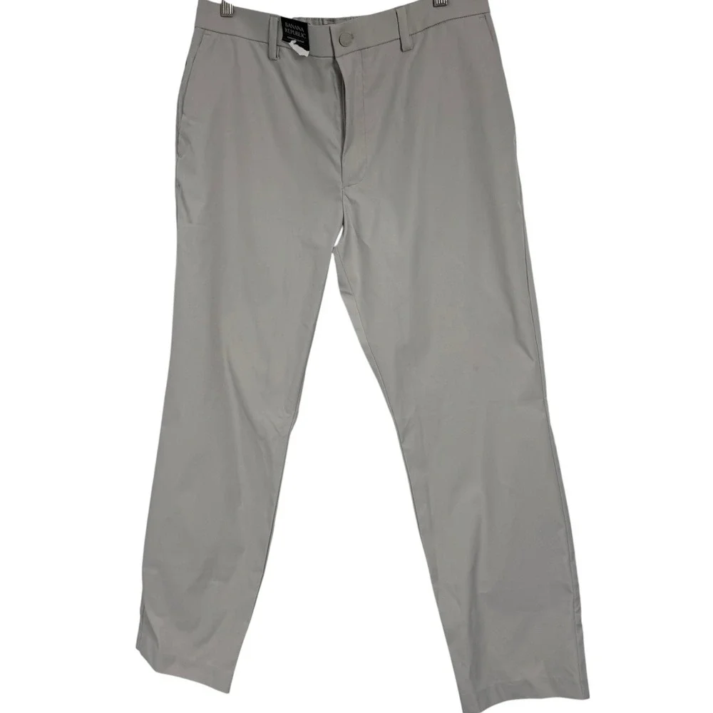 Banana Republic Mens Commuter Flex Pant 36x29 Gray Performance Trousers NEW
